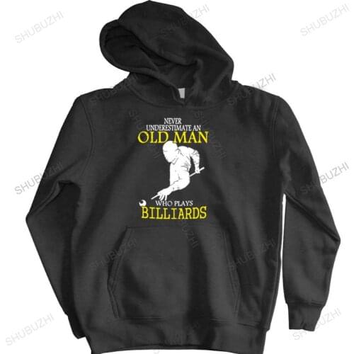 Man black zipper hoody Never Underestimate An Old Man Who Plays Billiards Shirts mens shubuzhi hoodies Oversized