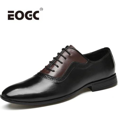 Natural Leather Shoes Men Lace-Up Outdoor Flats Shoes Business Formal Oxford Platform Walking Men Shoes Zapatos Hombre