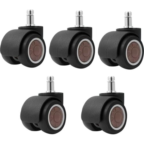 5PCS TPR Soft Rubber 2 Inch Universal Mute Wheel Office Chair Caster Replacement Swivel Rubber Caster Furniture