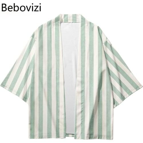2021 New Designer Plus Size Stripe Loose Japanese Streetwear Cardigan Women Men Harajuku Haori Kimono Yukata Clothes XXXL