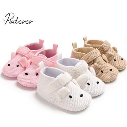 First Walkers Newborn Infant Toddler Baby Boy Girl Soft Sole Crib Shoes Warm Newborn Casual Cartoon Knitted Shoes