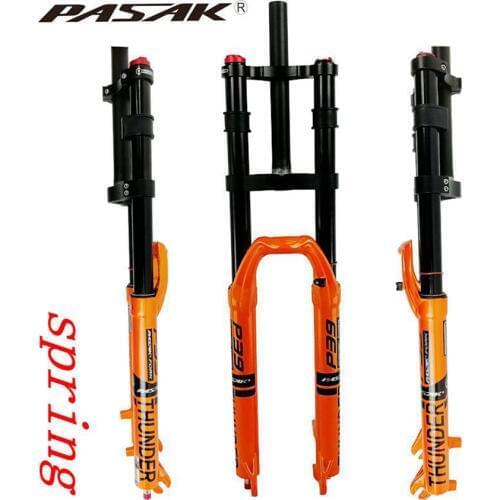 PASAK MTB Mountain Bike Gas Fork Pneumatic Shoulder Control Suspension Fork 27.5/29inch Damping Spring Disc Brake Fork