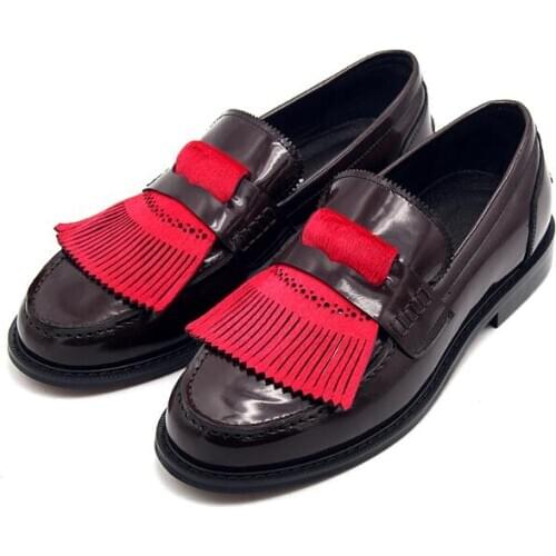 England Style Casual Shoes for men Fashion Genuine leather Retro Men shoes Oxford Slip on handmade Round toe Loafers