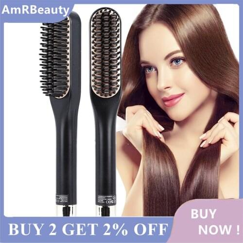 Beard Straightener Hot Heating Comb Hair Straightener Brush Mutifunctional Hair Comb Smoothing Iron Hair Straightening Brush
