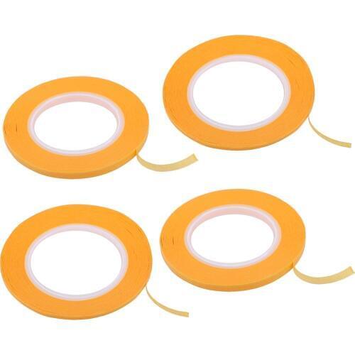 4x Paper Masking Tape Roll, 19.7 Yards x 2/3/4/6mm, DIY Supplies for Modeling Fine Line, Airbrush Painting, Trim Decoration