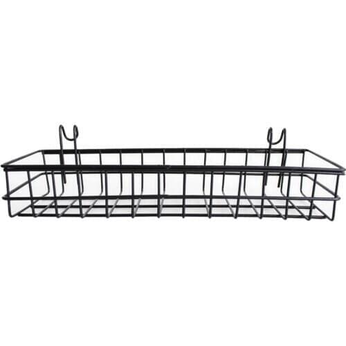 Mesh Wall Metal Wire Basket, Grid Panel Hanging Tray, Wall Mount Organizer, Wire Storage Shelf Rack