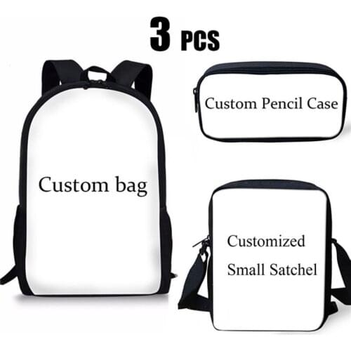 Customized 3D Print School Backpack for Teenage Boys Girls Children School Bag Set Student Book Bags Custom Mochila Escolar