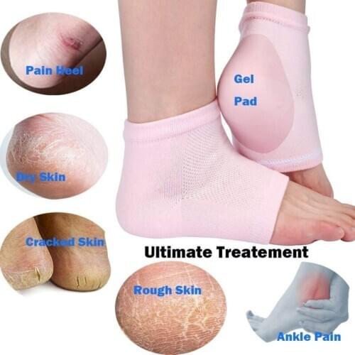 1 Pair/2pcs For Cracked Dry Foot Skin Care Protectors Sock Silicone Moisturizing Gel Heel Socks Feet Care US STOCK