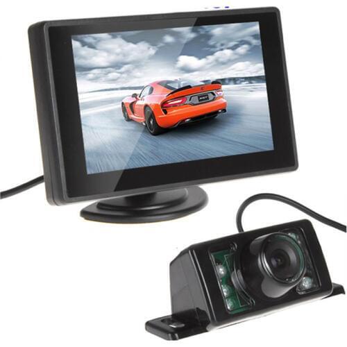Waterproof 420TVL 2.8mm 170 Lens Angle CMOS Car Rearview Parking Camera With 4.3 Inch TFT LCD Monitor For Reversing Backup Cam
