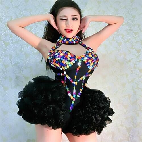 Z01 Singer ballroom dance costumes female bodysuit stage performance wears outfit dj sexy dresses skirt ds club clothe party dj