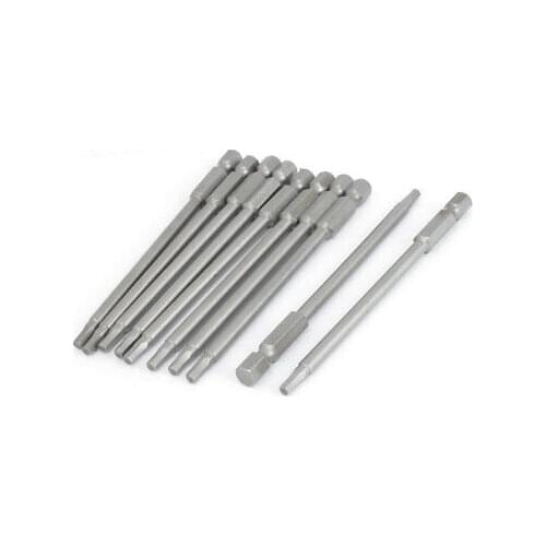 10 Pcs 3mm Tip 3.9" Length Magnetic Hex Head Screwdriver Bits