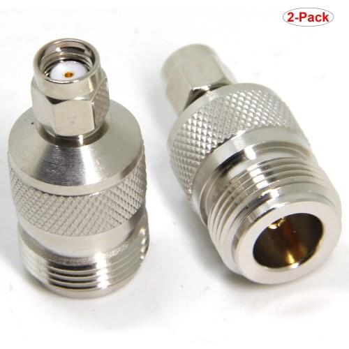 2-Pack RP-SMA Reverse Polarity Male to N-Type Female Antenna Cable Adapter Connector for WiFi Antenna/Extender/ Extension Cable