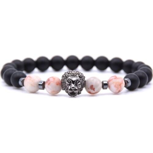 2018 hot Selling 18 styles Natural stone Lion head bracelets Volcanic stone bracelet Men&Womens bracelet charm Jewelry18