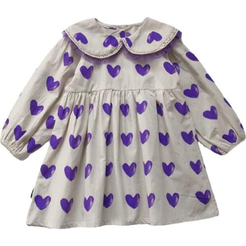 2021 Spring Casual Solid Girls Dress Cartoon Kids Dresses For Girls High Quality Fashion Girl Clothes
