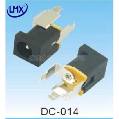 30pcs/LOT DC014 6.4*2.0mm / 2.35mm / 2.5mm power socket DC-014 vertical feet long pin 3P