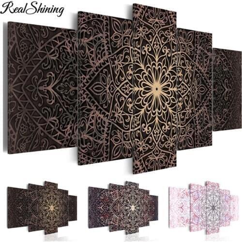 5D DIY Diamond embroidery Mandala 5pcs/set wealth and luxury diamond painting Cross Stitch full square Rhinestone mosaic FS3086