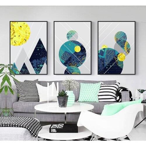 Abstract Painting Printed Cartoon Sun Mountain Posters for Living Room Bedroom Nordic Decoration Poster No Framed Picture