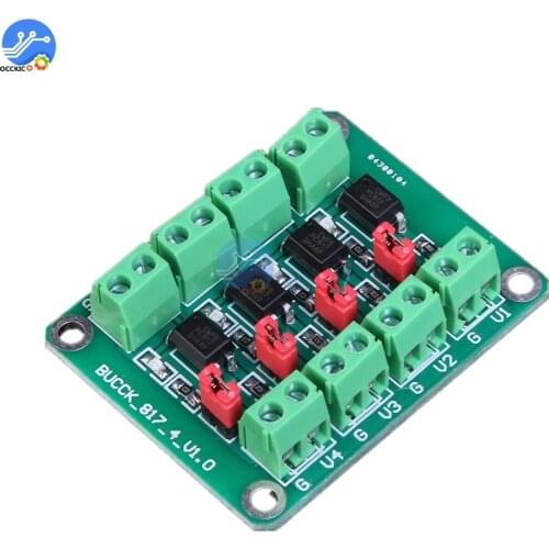 PC817 Voltage Converter Adapter 4 Channel Optocoupler Isolation Board Swithch Adapter Module 3.6-30V Driver Photoelectric