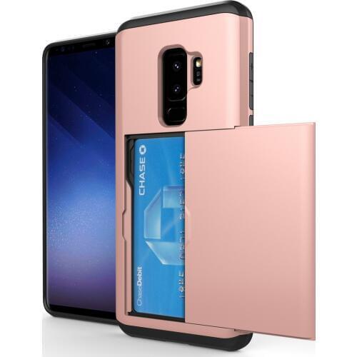 Cell Phone Wallet Case For Samsung Galaxy S9 case Credit ID Card Holder Pocket Card slot Armor case for Sansung S9 Plus S9