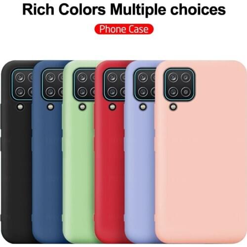 Phone case For Samsung Galaxy A12 Liquid silica gel Anti-fall Full package Protective Cover For samsung a12 a 12 samsang 12 case