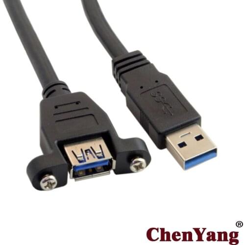Chenyang USB 3.0 male to Female with screw Extension Cable for Panel Mount 50cm