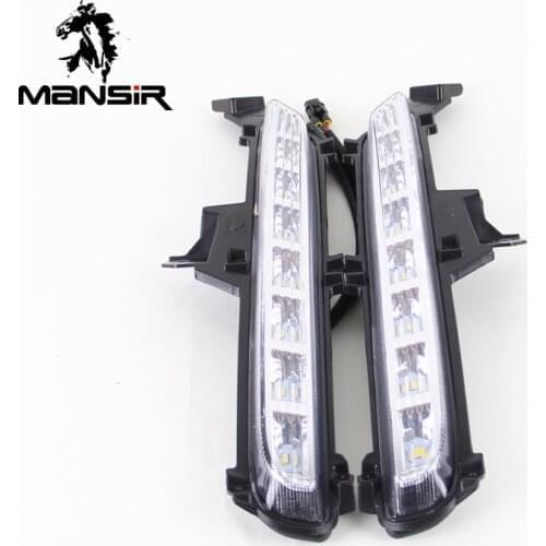 LED Daytime Running Light For Kia Rio K2 2015 2016 12V Turn Yellow Signal Car Headlight DRL Fog Lamp Daylights