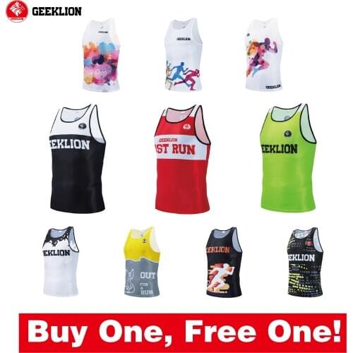 Outdoor Exercise Breathable Geeklion Running Shirt Summer Quick Dry Gym Men Clothing Sport Training Sleeveless Wear