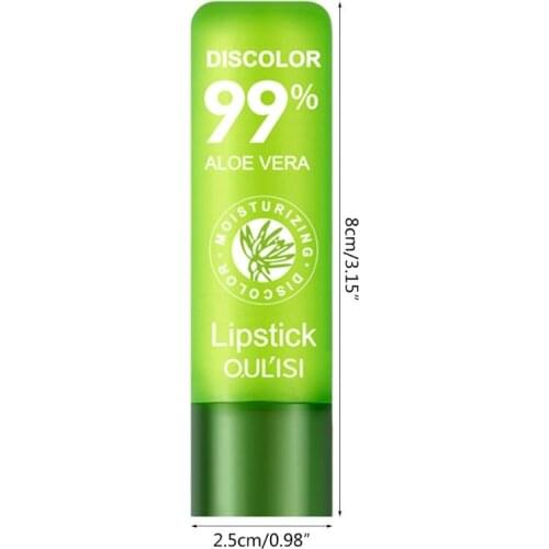 Aloe Vera Essence Temperature Color Changing Lipstick Long Lasting Moisturizing Nourishing Soothing Gel Fine Lines Lip Balm