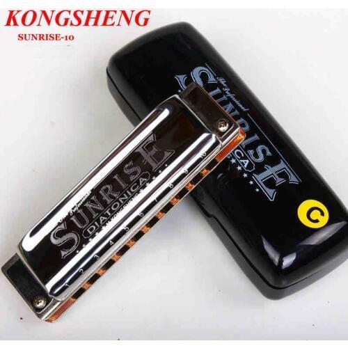 KONGSHENG Diatonic 10 Holes Harp Harmonica Blues Maple Comb Wind Musical Instrument Mouth Organ Gift Kid Beginner C/A/D/E/F/G/Bb