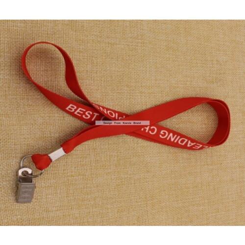 10MM Width Red Neck Lanyard,Company Name Exhibition Logo Meeting Name Promotion Print Custom Lanyards For ID Card Holder
