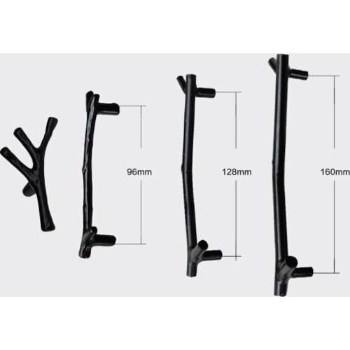 LCH Tree Branch Shaped Matt Black HANDLES Zinc Alloy Cabinet Handles Drawer Handles Matt Silver Unique Door Knobs