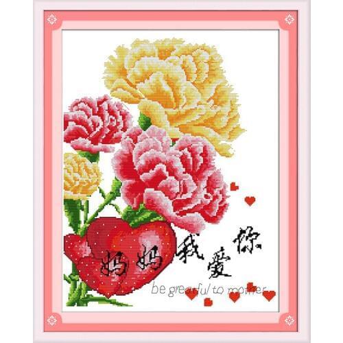 Grateful Heart cross stitch kit flower 18ct 14ct 11ct count printed canvas stitching embroidery DIY handmade needlework