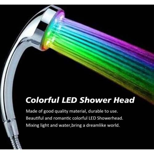 7 Color 5 LED Lights Handing Rainfall Shower Head Single Round Head RC-9816 For Water Bath Bathroom Automatic SPA shower head
