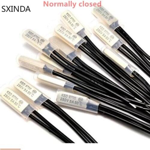 Normally closed KSD9700 metal housing 30C 40C 50C 60C 70C 80C 90C 100C 150C temperature sensor 5A250V temperature control switch