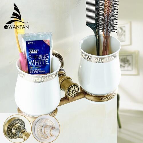 New Bathroom Antique Double Tumbler Cup Holder Toothbrush Holder Bathroom Accessory Sanitary Ware Bathroom Furniture SL-7808