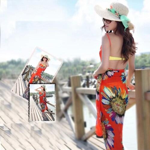 Seaside vacation bikini blouse beach towel long skirt chiffon skirt summer suspender dress wrap skirt sunscreen gauze scarf