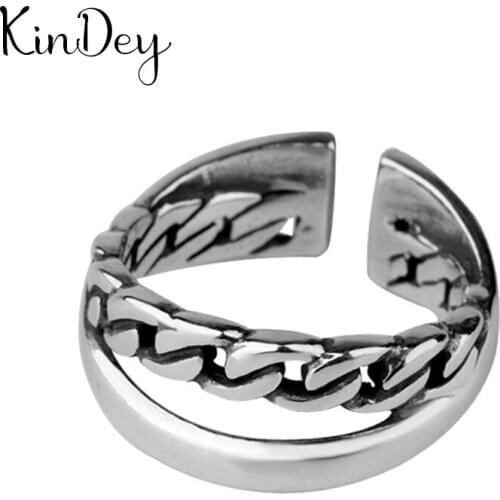 Punk Fancy Silver Color Mouth Rings for Women Men Large Adjustable Size Rings aneis