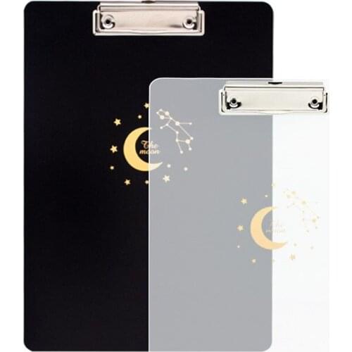 Simple A4 File Holder Clipboard with Golden Moon Plastic Clipboard Thin Clip Student Writing Board Suitable for Office School