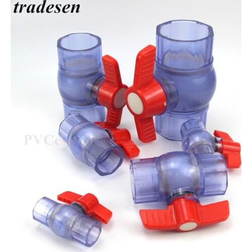 20mm/25mm/32mm/40mm/50mm ID PVC Ball Valve Coupler Adapter Water Connector For Garden Irrigation System Aquarium Fish tank DIY