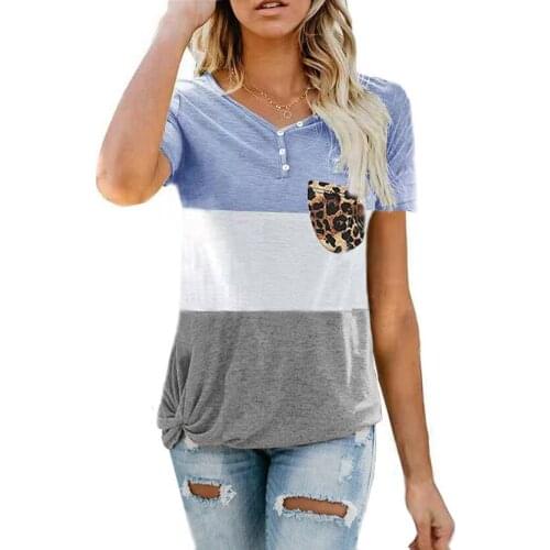 Plus Size S-5XL Summer 2021 Plus Size Womens T-shirt Top New Loose Print Pocket T-shirt For Womens Casual Fashion Top