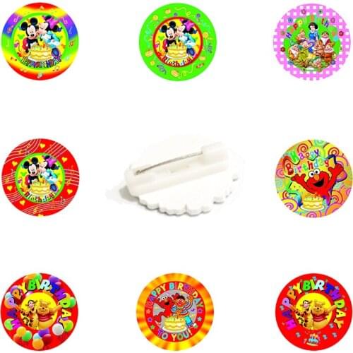 Disney Colorful Mickey Minnie Brooch Accessories Boys And Girls Fashion Enamel Jewelry Brooch Epoxy Resin Brooch Acrylic Badge