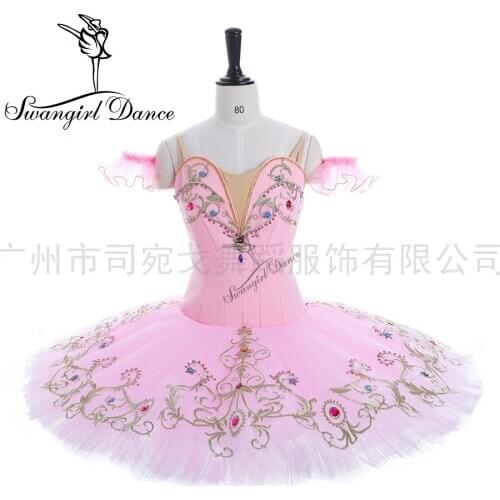 Pink fairy ballerina tutu girls professional pancake tutu costume women platter performance ballet tutu BT9288B