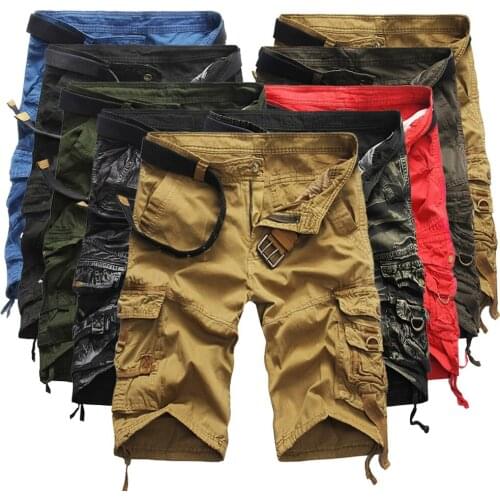 Summer Mens Classic Shorts Multi-pocket Casual Pants Summer Loose Overalls Cargo Pants