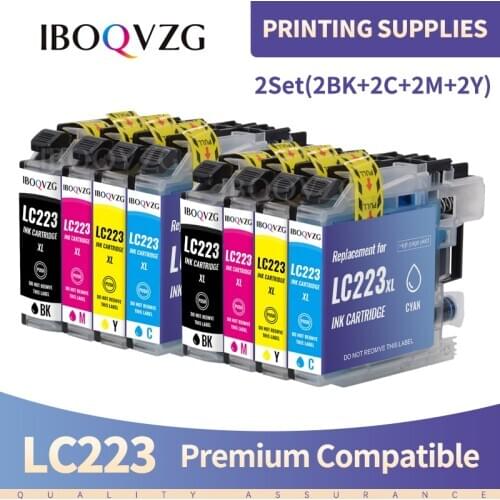 IBOQVZG With Chip LC223 Compatible Ink Cartridge For Brother LC 223 MFC J4420DW J4620DW J4625DW J480DW J680DW J880DW Printer
