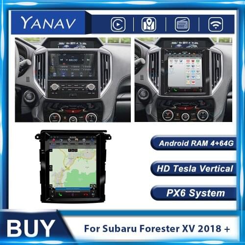 Tesla 2 Din Android Video GPS Navigation DVD Multimedia Player Car Radio For Subaru Forester XV 2018+ Autoradio Stereo Head Uint