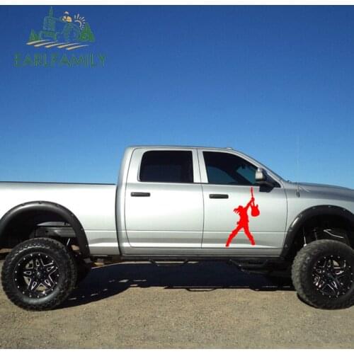 EARLFAMILY 58cm x 33cm 2x Guitarist Man Electric Guitar Acoustic Bass (one For Each Side) Sticker for Car Door Side Vinyl Decal