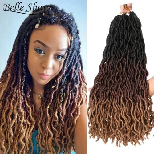 Belle Show Synthetic Gypsy Locs Crochet Braiding Hair Ombre 18inch 24Strands Faux Locs Crochet Braids Extensions Dread Lock hair