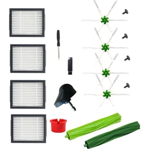 Replacement Filter Side Brushes Main Roller Brush Cleaning Brushes Set for iRobot E5 E6 i7 i7+ Robot Vacuum Cleaner Spare Parts