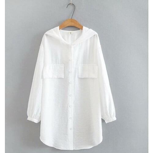 Plus size single breast jackets women 2021 Solid color hooded summer thin long Women coat Sun protection clothing