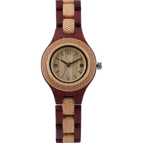 Women Full Wood Watches Roman Numerals Clock Quartz Watch Ladies Wooden Timepieces Lightweight Girls Wristwatch Erkek Kol Saati